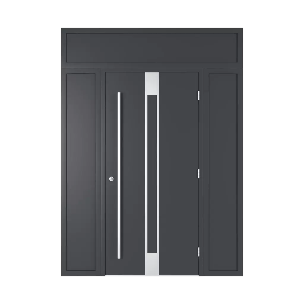 Porte avec imposte pleine portes-dentree modeles dindecor 5008-pvc-black  