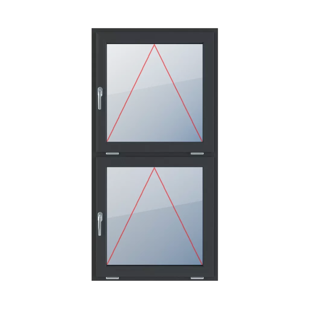 Charnière avec une poignée sur le côté gauche fenetres type-de-fenetre double-vantail division-verticale-symetrique-50-50  