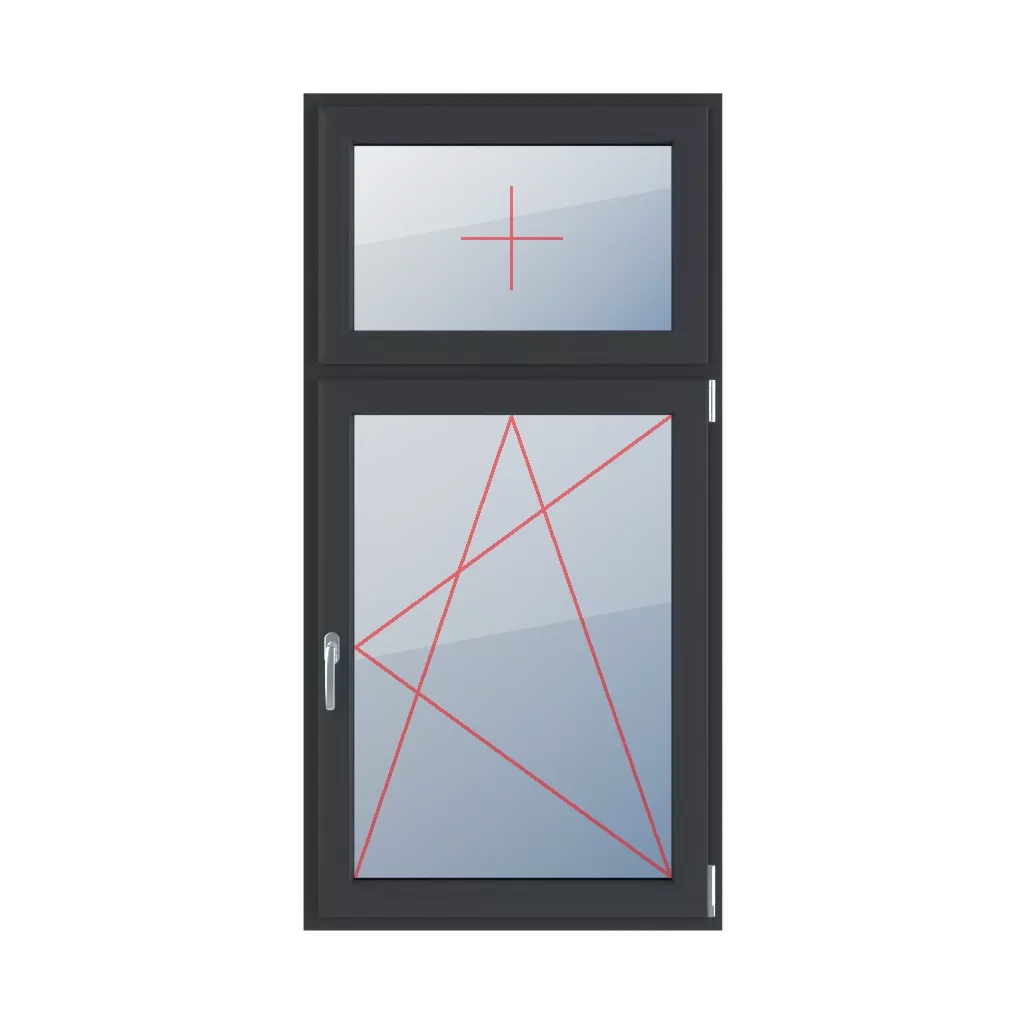 Vitrage fixe dans le châssis, inclinable et tournant à droite fenetres type-de-fenetre double-vantail division-verticale-asymetrique-30-70  