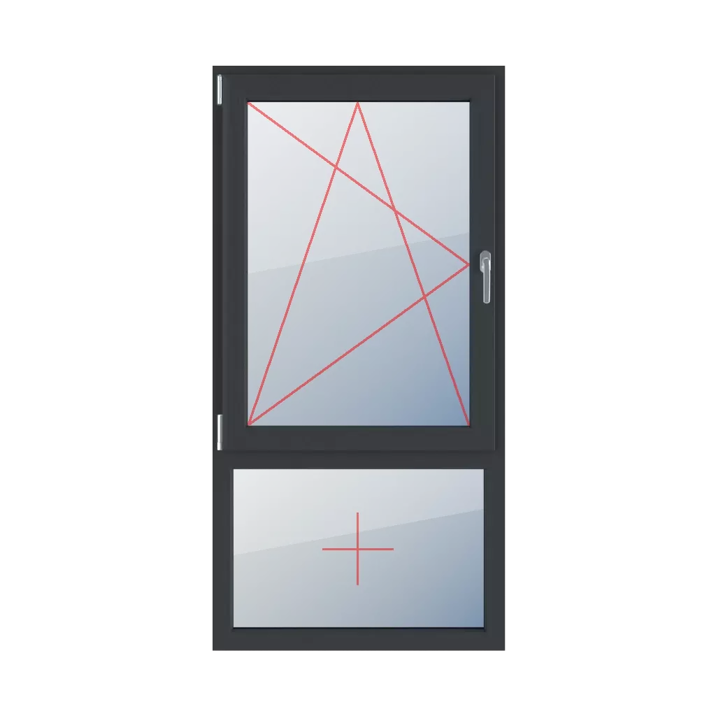 Virage à gauche et inclinaison, vitrage fixe dans le cadre fenetres type-de-fenetre double-vantail division-verticale-asymetrique-70-30  