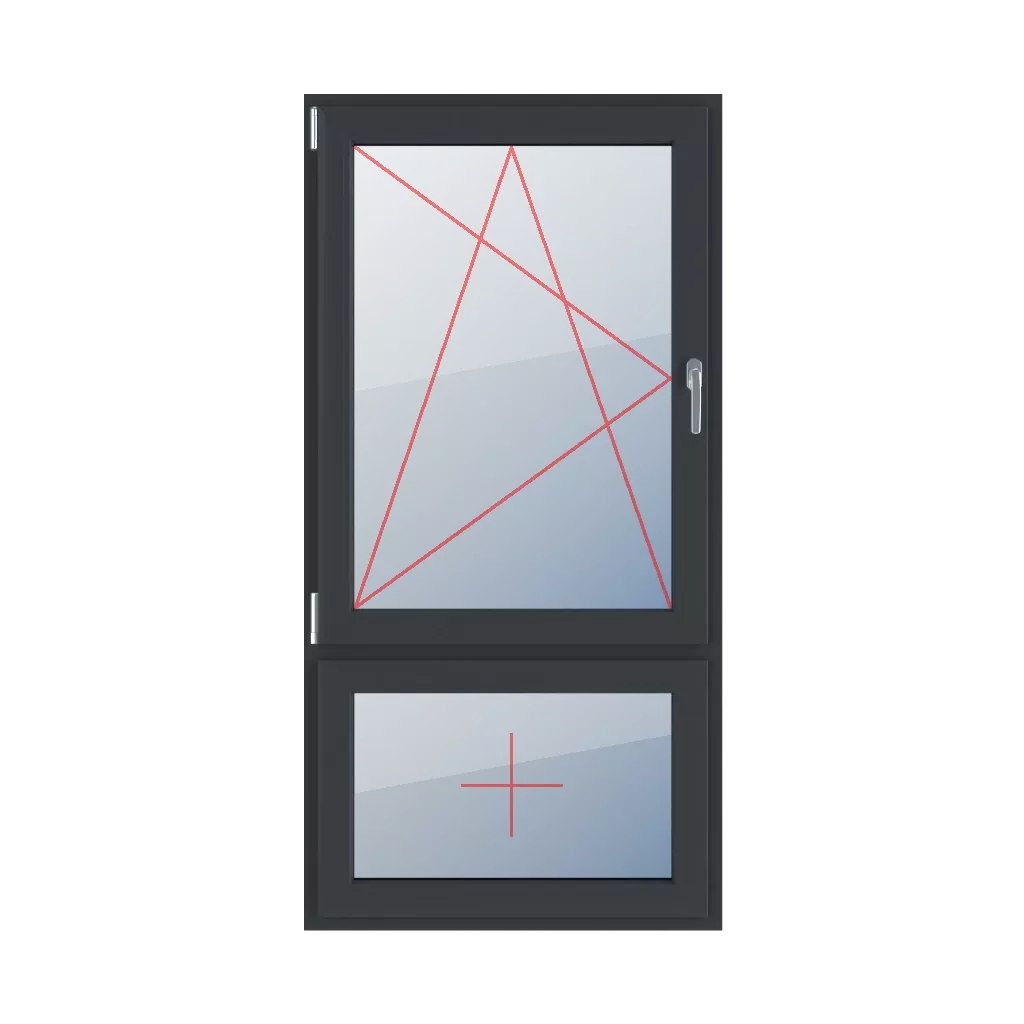 Oscillo-battant à gauche, vitrage fixe dans l’ouvrant fenetres type-de-fenetre double-vantail division-verticale-asymetrique-70-30  