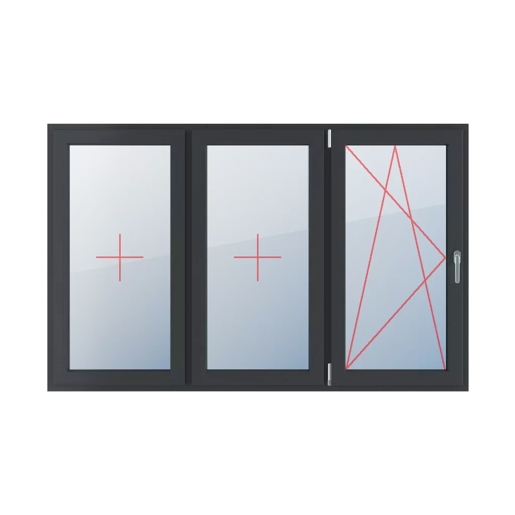 Vitrage fixe dans le châssis, oscillo-battant à gauche fenetres type-de-fenetre triple-vantaux division-horizontale-symetrique-33-33-33  