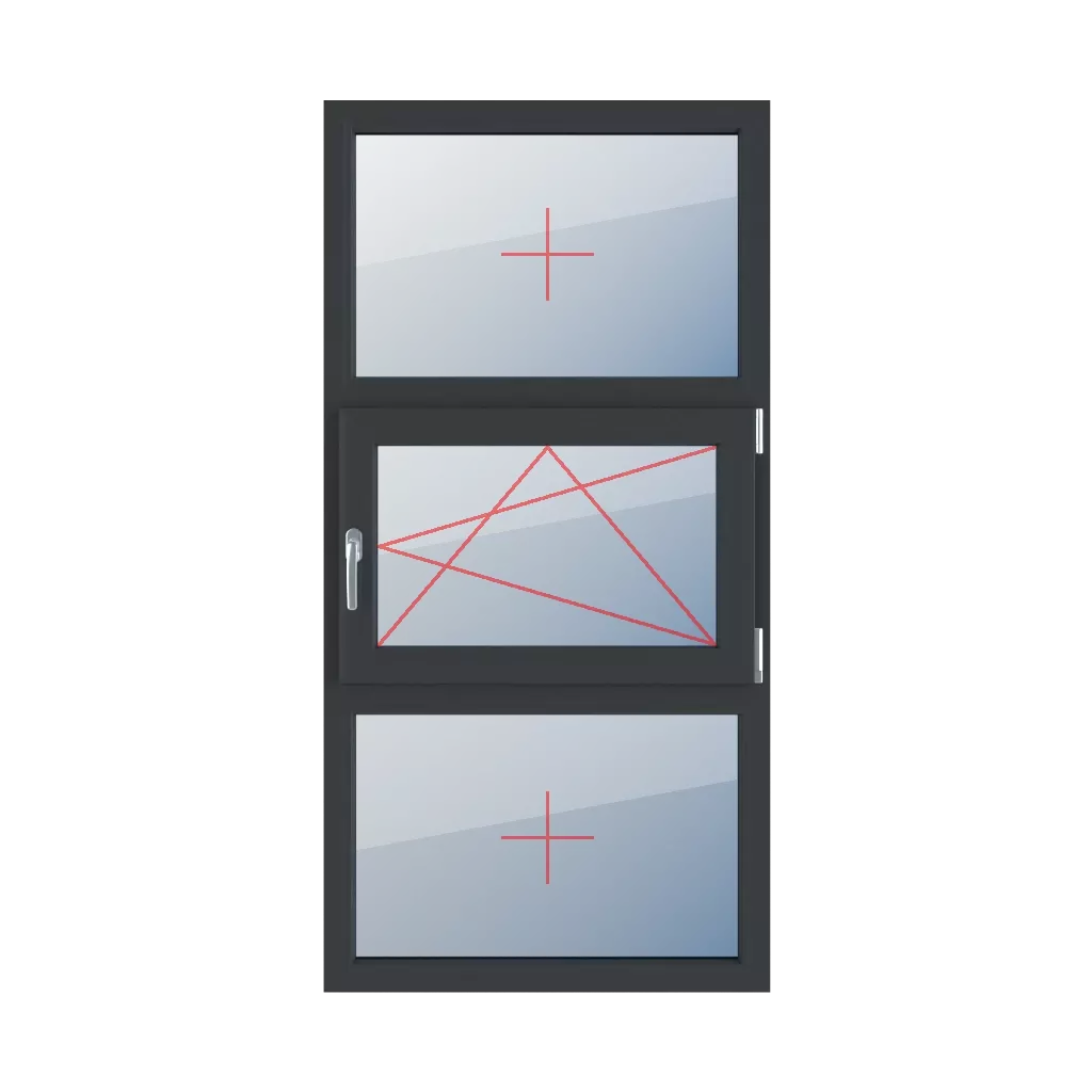 Vitrage fixe dans le cadre, oscillo-battant à droite, vitrage fixe dans le cadre fenetres type-de-fenetre triple-vantaux division-verticale-symetrique-33-33-33  