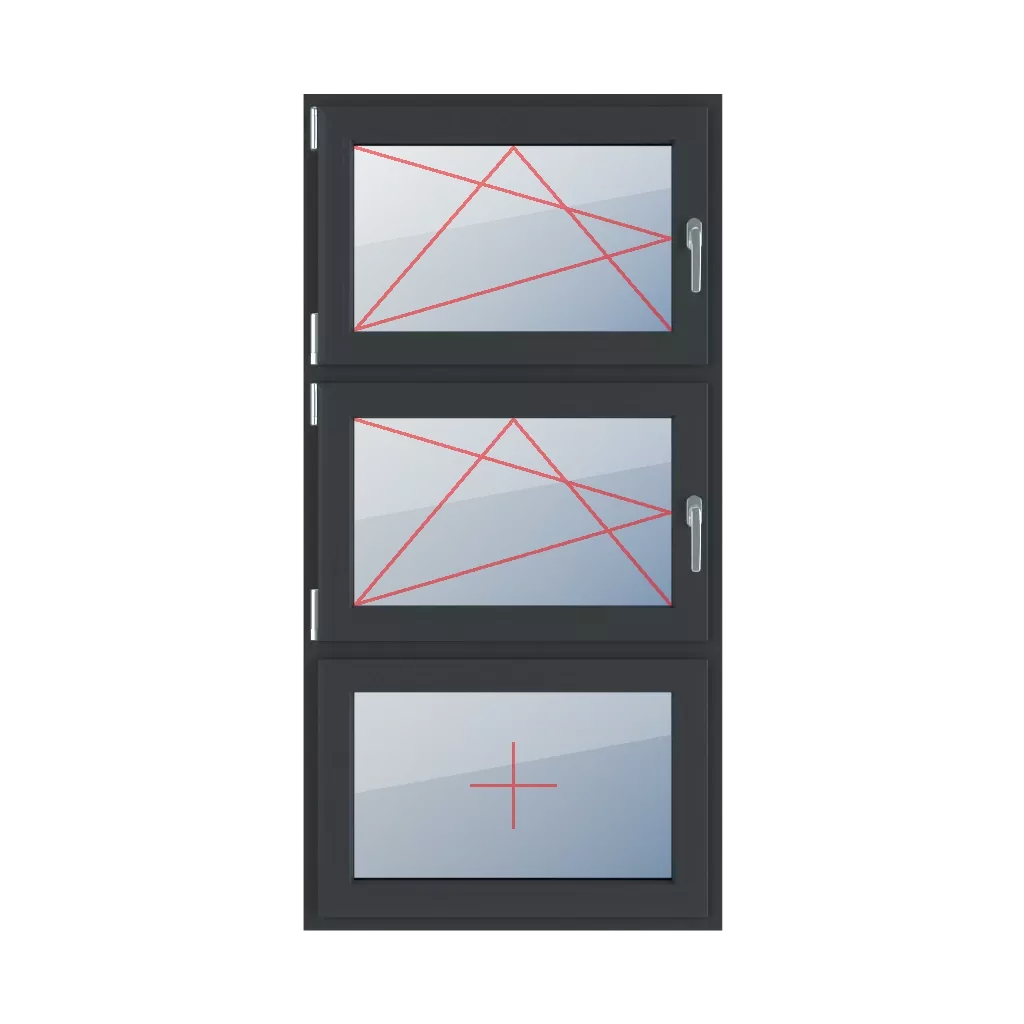 Basculer et tourner à gauche, basculer et tourner à gauche, vitrage fixe dans le châssis fenetres type-de-fenetre triple-vantaux division-verticale-symetrique-33-33-33  