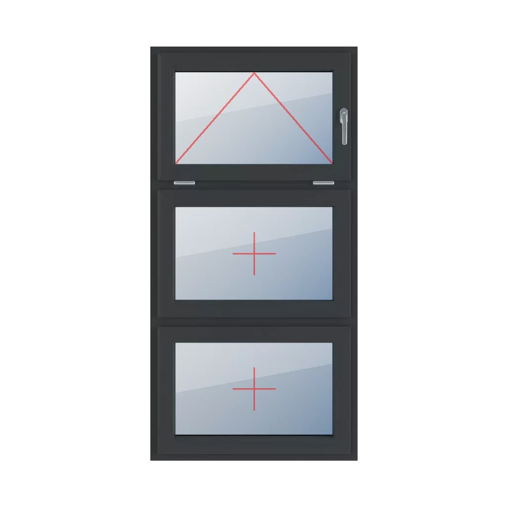 Charnière avec une poignée sur le côté droit, vitrage fixe dans le châssis fenetres type-de-fenetre triple-vantaux division-verticale-symetrique-33-33-33 charniere-avec-une-poignee-sur-le-cote-droit-vitrage-fixe-dans-le-chassis 