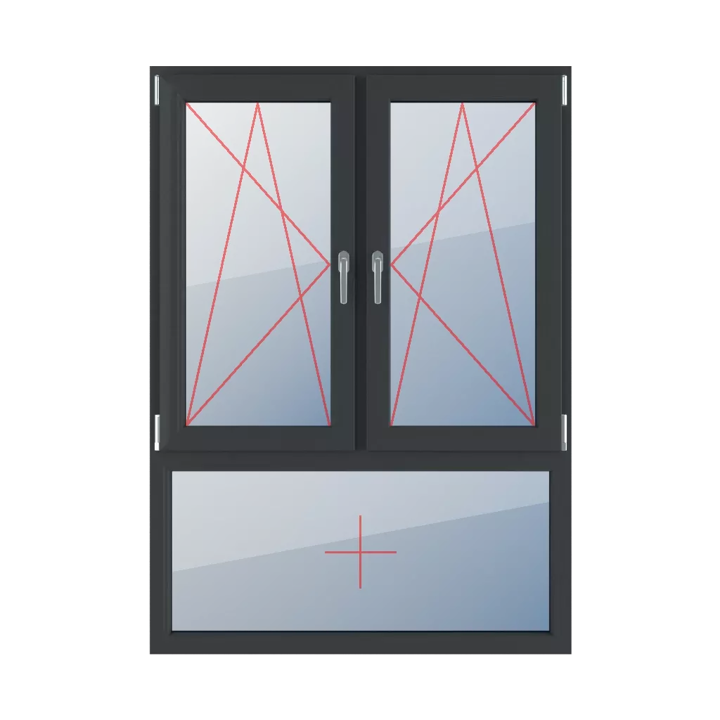 Basculer et tourner à gauche, basculer et tourner à droite, vitrage fixe dans le cadre fenetres type-de-fenetre triple-vantaux division-verticale-asymetrique-70-30  