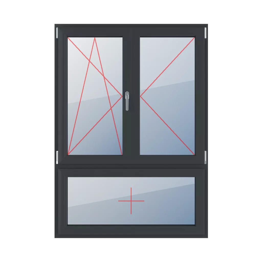 Tournant et oscillant à gauche, tournant à droite, poteau mobile, vitrage fixe dans le châssis fenetres type-de-fenetre triple-vantaux division-verticale-asymetrique-70-30-avec-un-poteau-mobile  