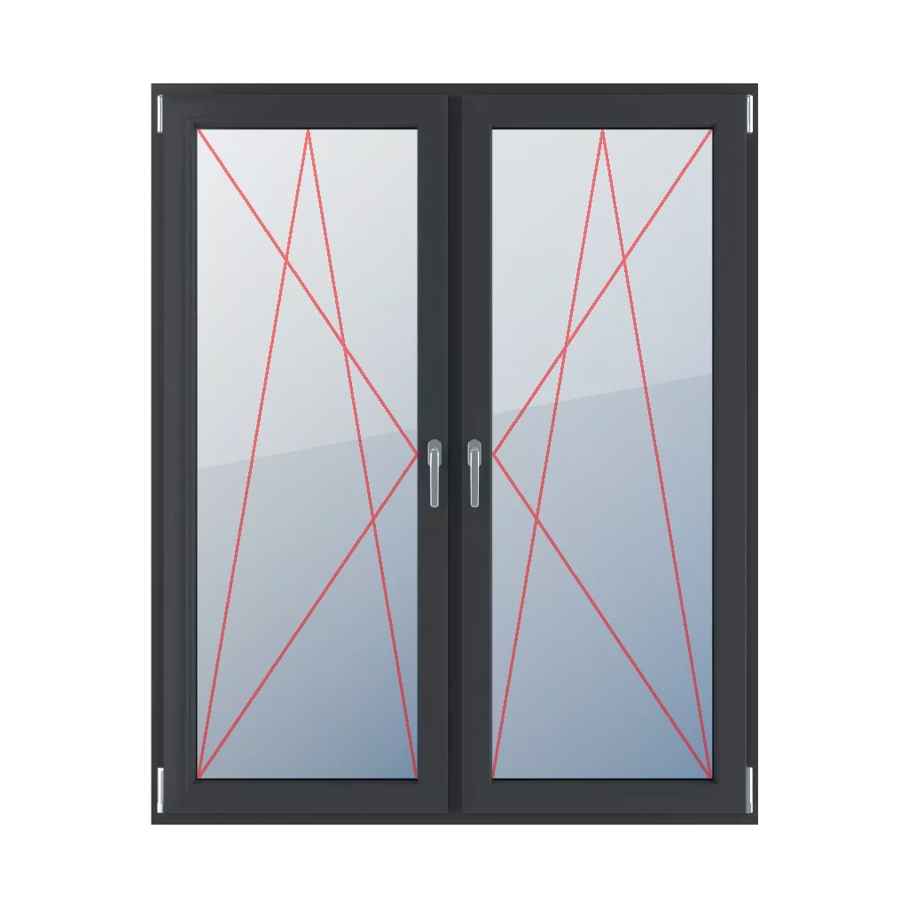 Incliner et tourner à gauche, incliner et tourner à droite fenetres type-de-fenetre balcon double-vantail  