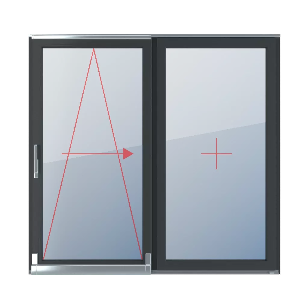 Inclinaison et coulissement à droite, vitrage fixe dans l’ouvrant fenetres type-de-fenetre portes-fenetres-coulissantes-et-coulissantes-psk double-vantail  
