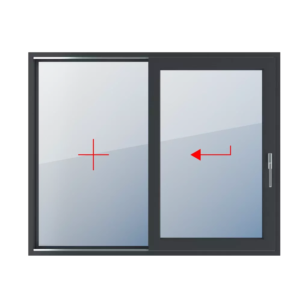 Vitrage fixe dans le cadre, coulissant à gauche fenetres type-de-fenetre portes-fenetres-coulissantes-smart-slide double-vantail  