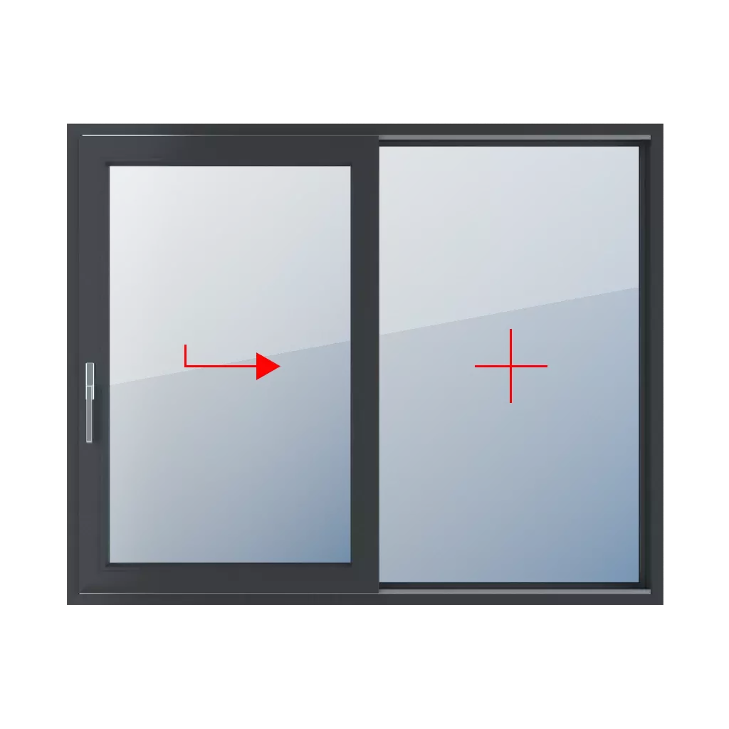 Coulissant à droite, vitrage fixe dans le cadre fenetres type-de-fenetre portes-fenetres-coulissantes-smart-slide double-vantail  