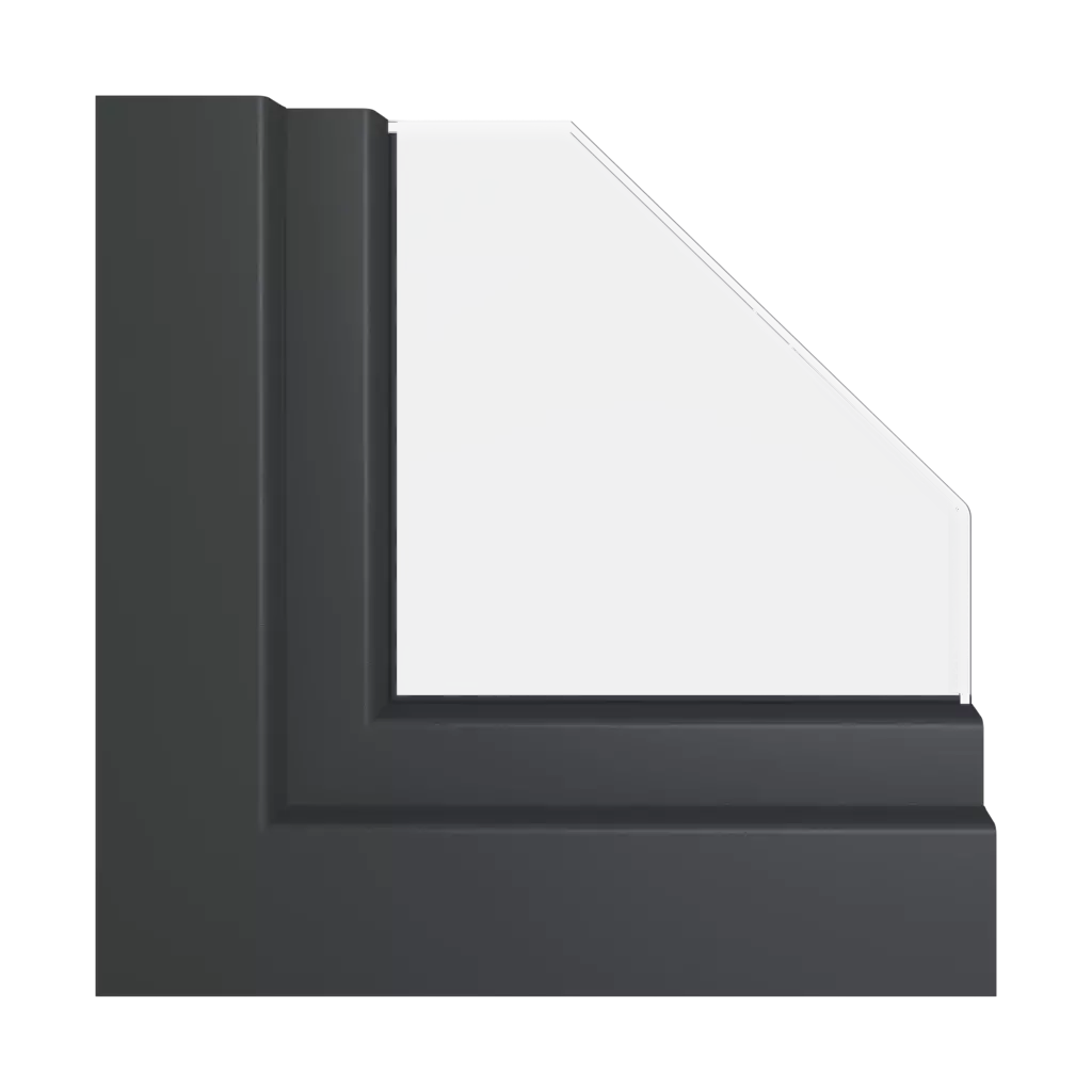 Noir et gris lisse RAL 7021 fenetres profils-de-fenetre gealan linear