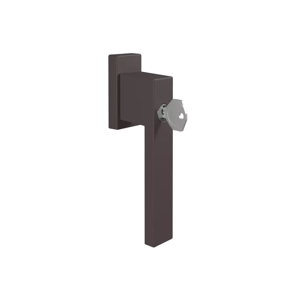 Poignée de porte à clé Dublin marron fenetres accessoires-de-fenetre poignees dublin avec-une-cle 