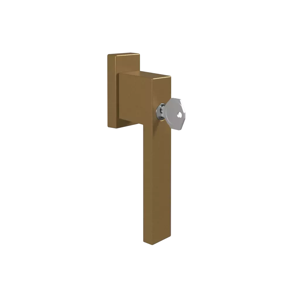 Poignée de porte à clé Dublin vieil or sablé fenetres accessoires-de-fenetre poignees dublin avec-une-cle 